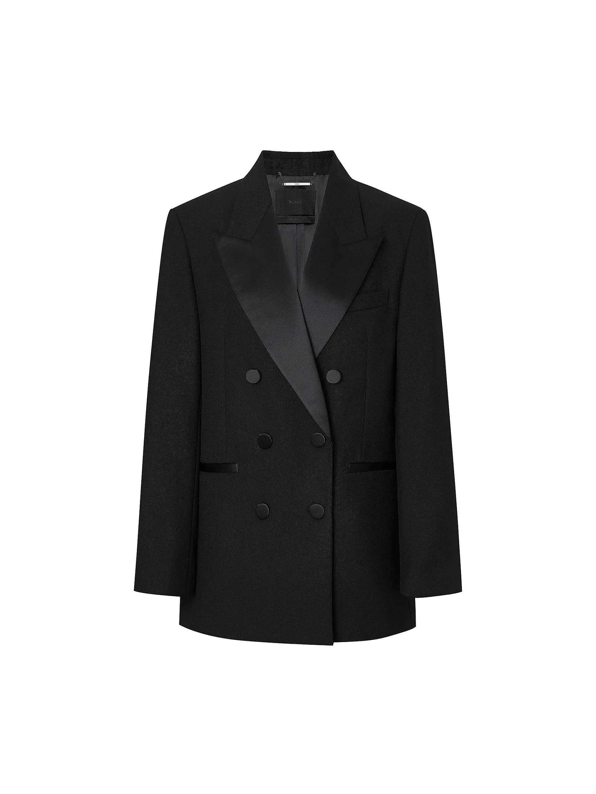 Satin Collar Tailored Blazer