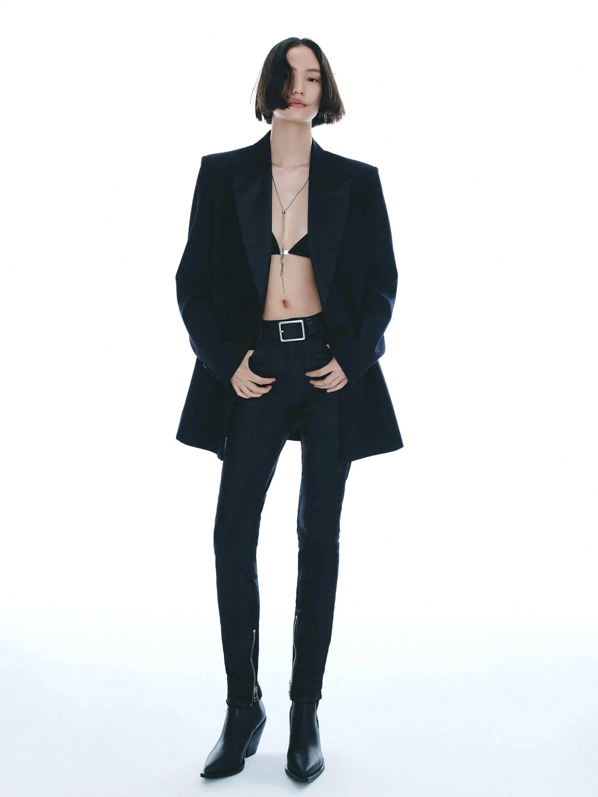 Satin Collar Tailored Blazer
