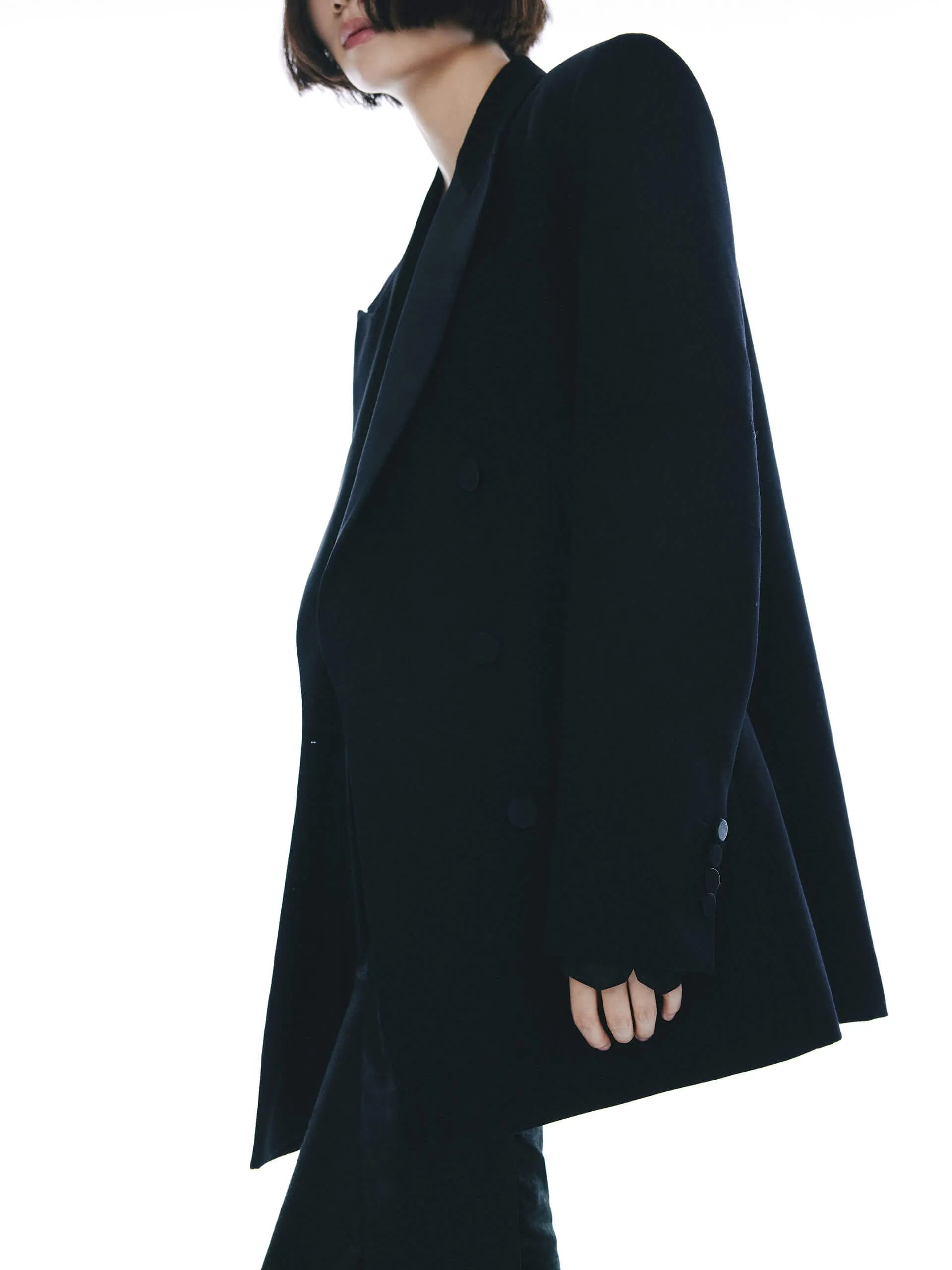 Satin Collar Tailored Blazer