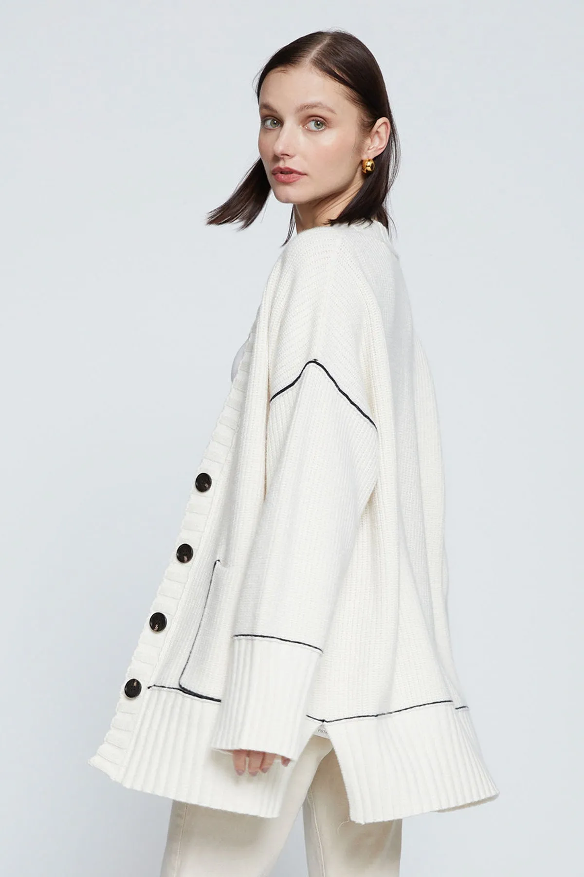 Stateside The Billy Cardigan Sweater in Cream