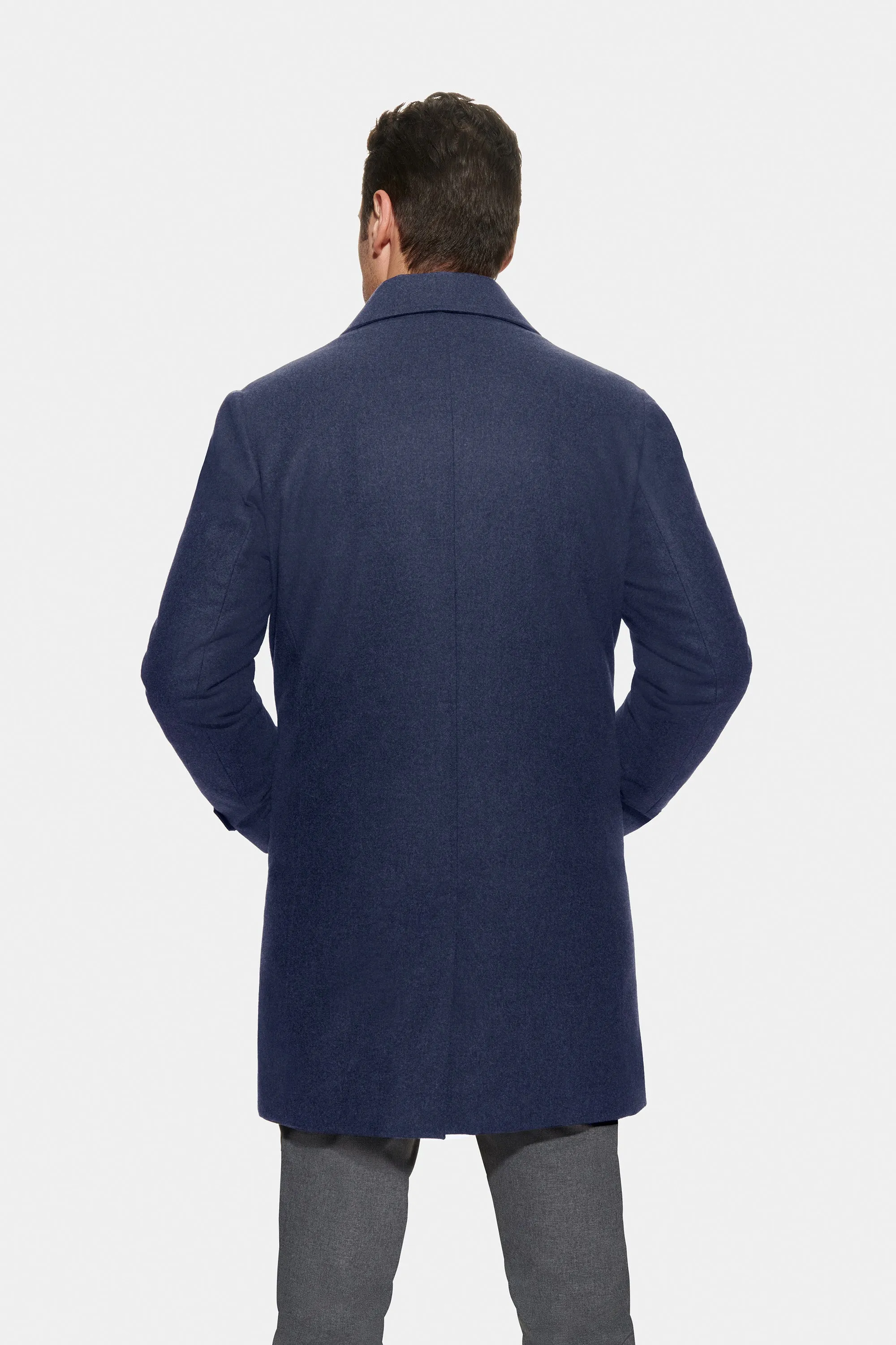 Stretch Wool Euro Coat, French Blue