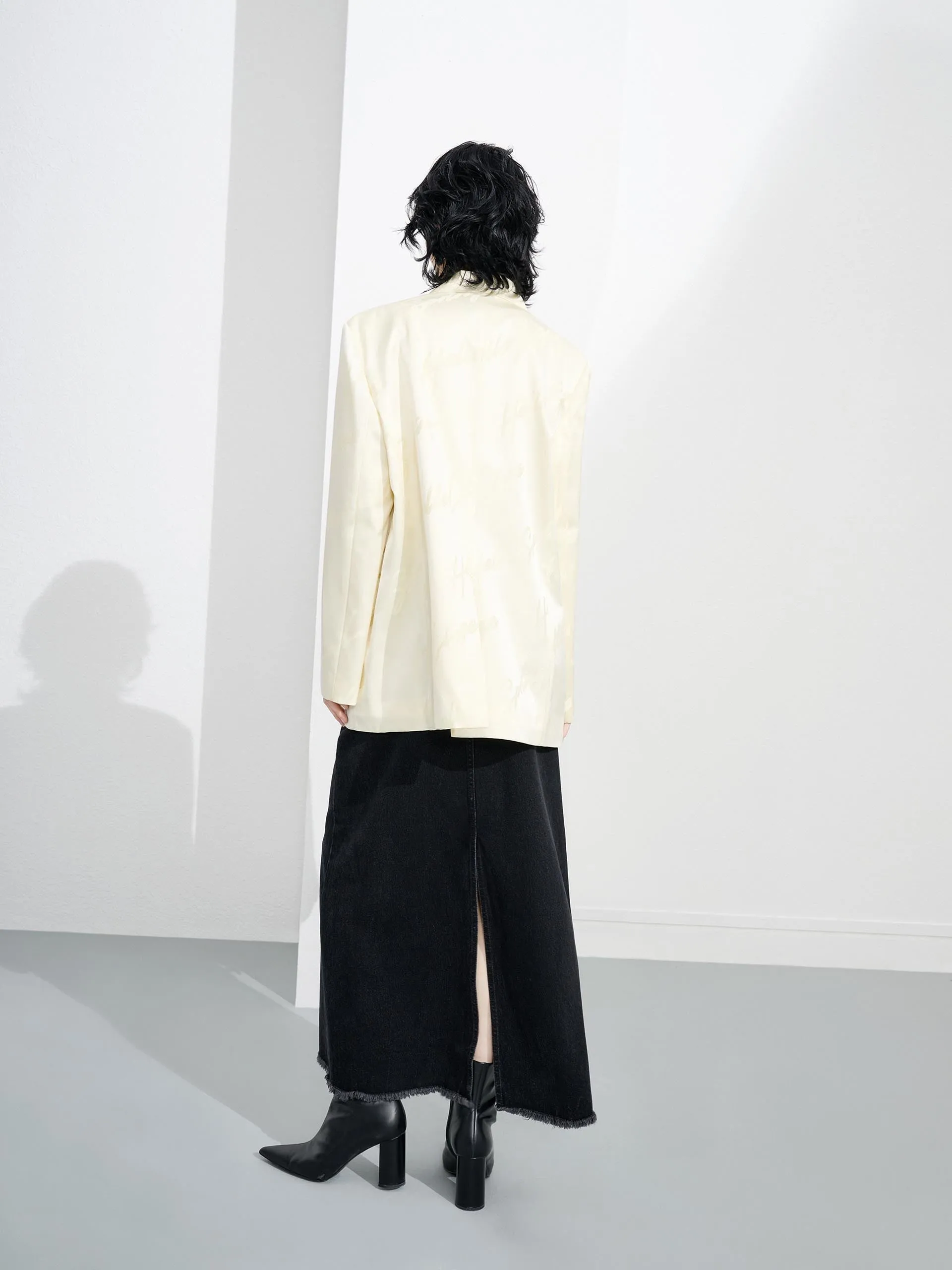 Tailored Jacquard Letter Blazer