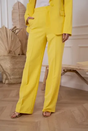 Timeless Straight Cut Plain Pants Yellow