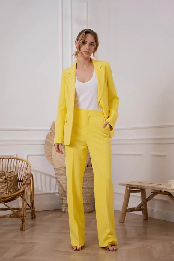 Timeless Straight Cut Plain Pants Yellow