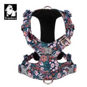 Truelove Floral Cotton Dog Harness - Reflective, Quick Release - Sizes XXS to XL