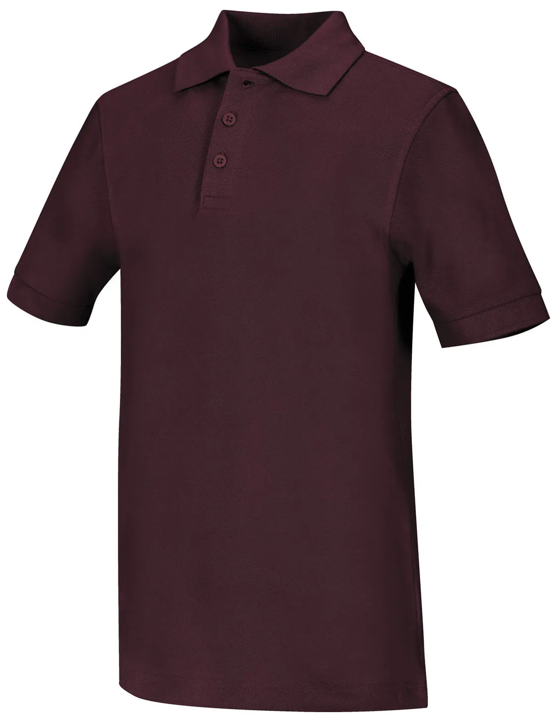 UNISEX SHORT SLEEVE BURGUNDY PIQUE POLO