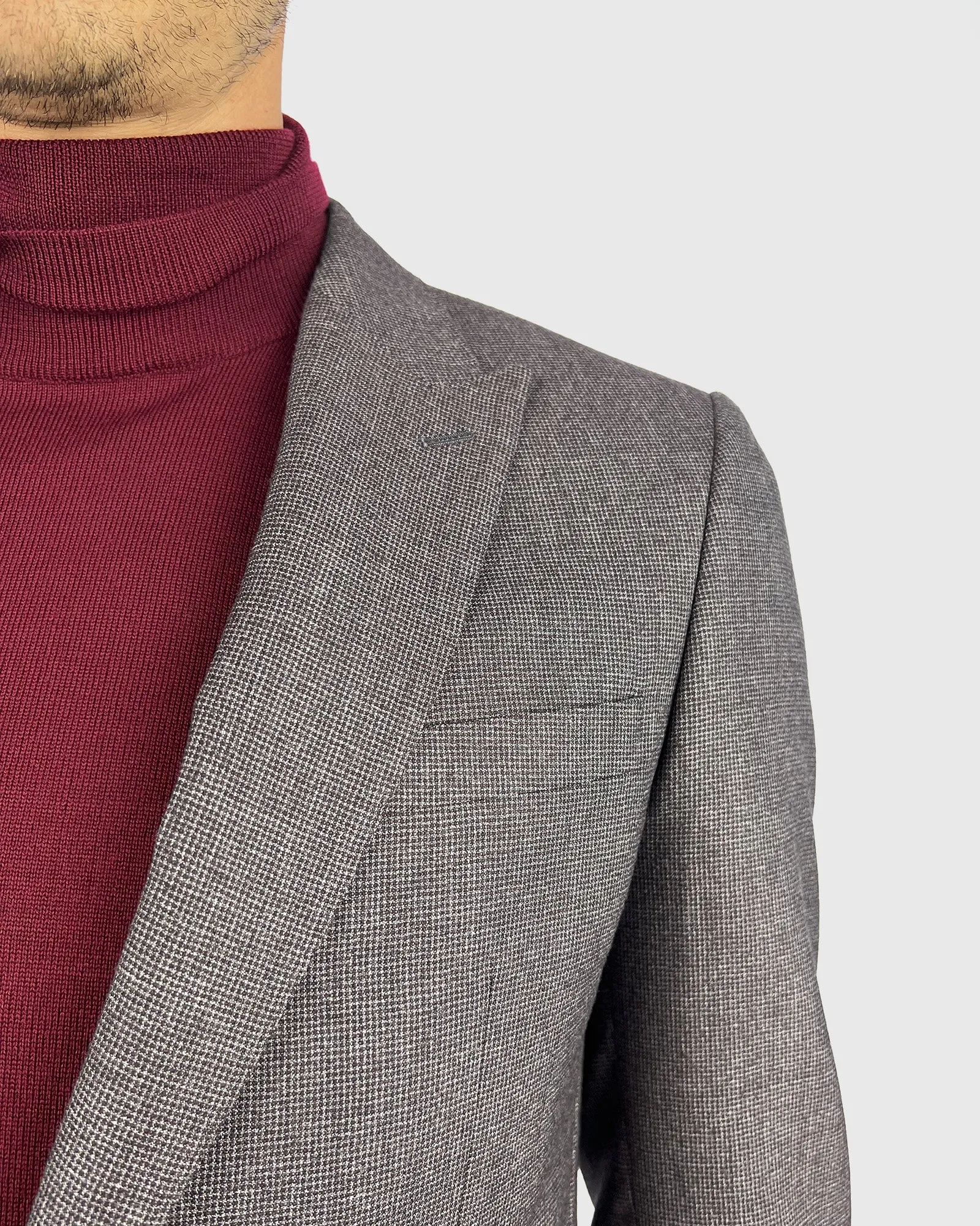 VISCONTI W23R WINE WOOL ROLL NECK / POLO NECK