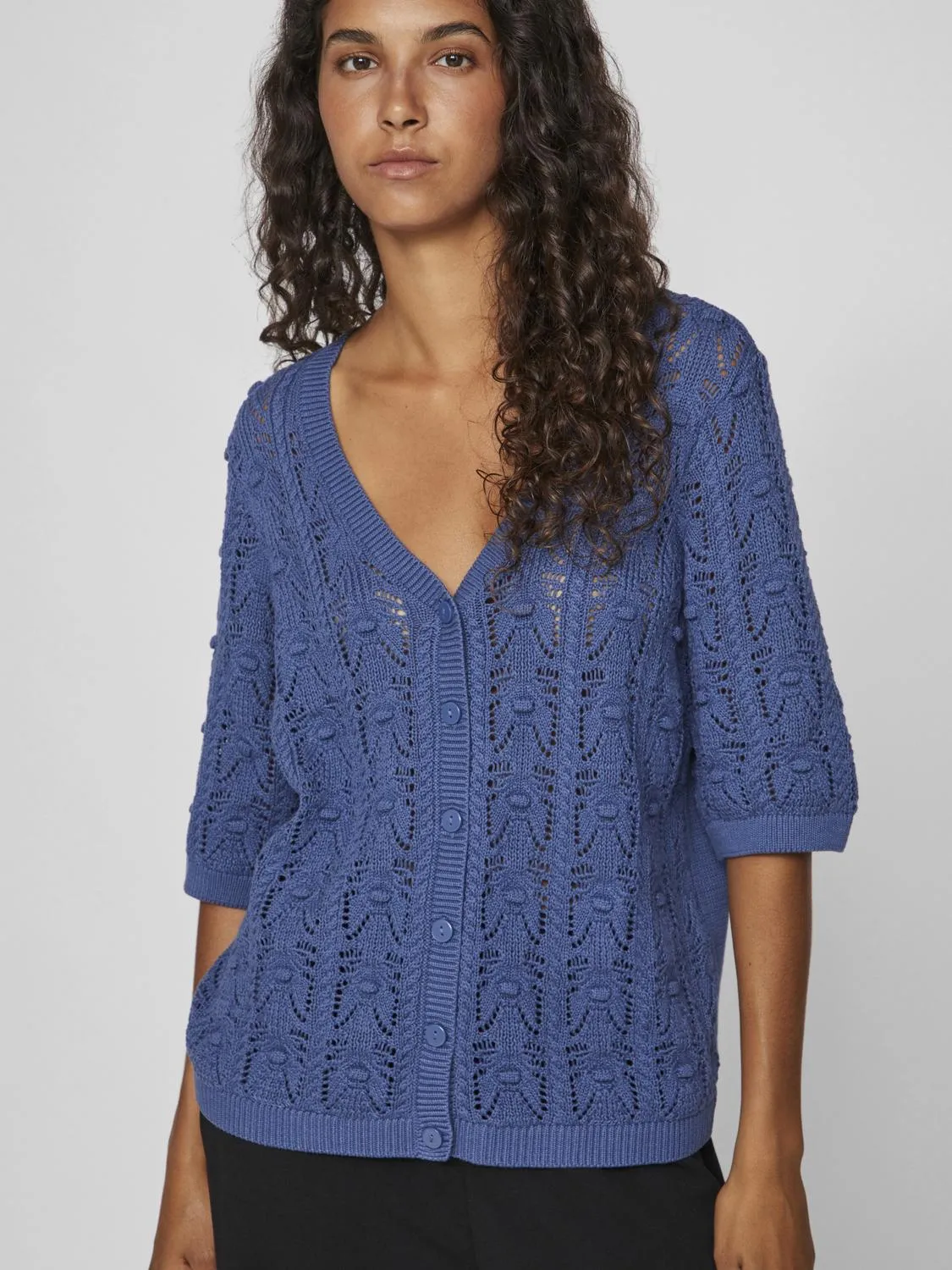 VITHENA Knit Cardigan - Bijou Blue