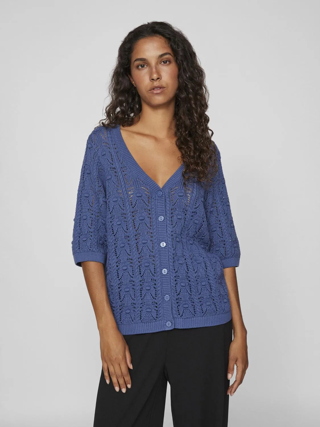 VITHENA Knit Cardigan - Bijou Blue