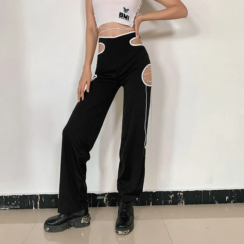 Waist Hollow Out Pants