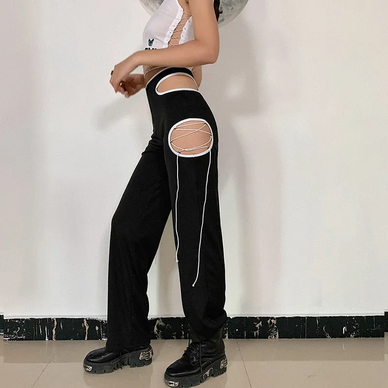 Waist Hollow Out Pants