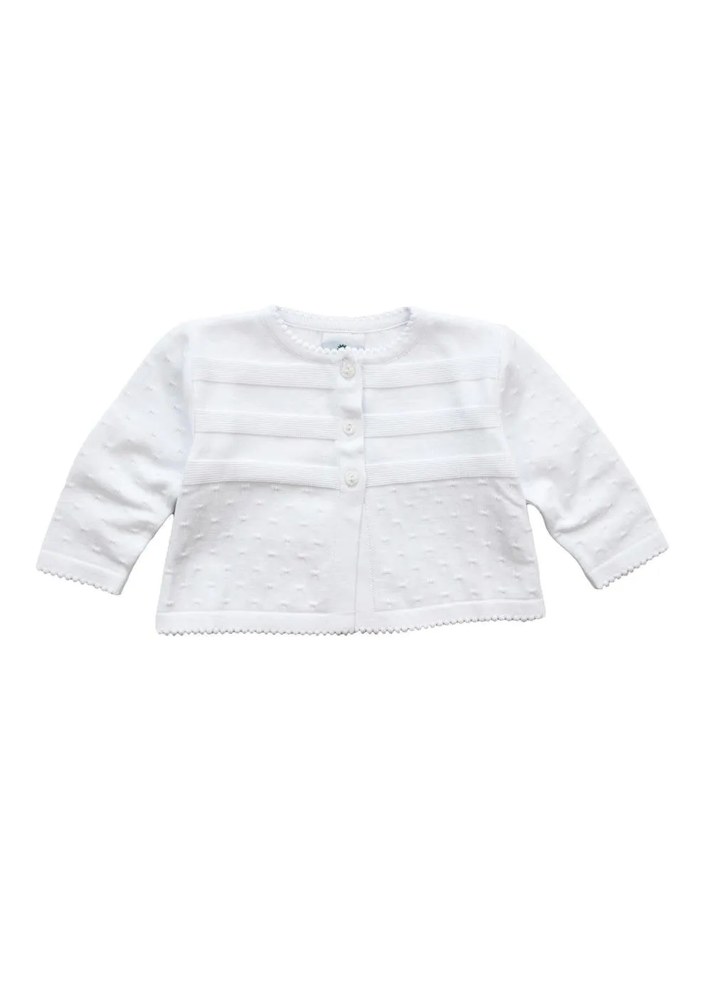 White Three Button Cardigan Sweater