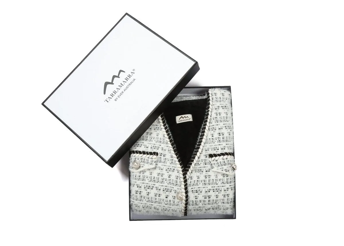 Women Tweed Vest Pearl Twist Knitted Vest