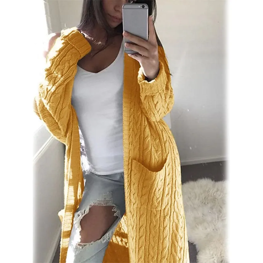 Women's Pocket Knitted Cardigan Sweater