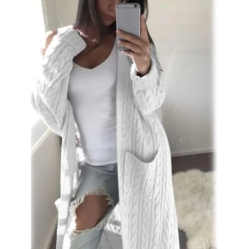 Women's Pocket Knitted Cardigan Sweater