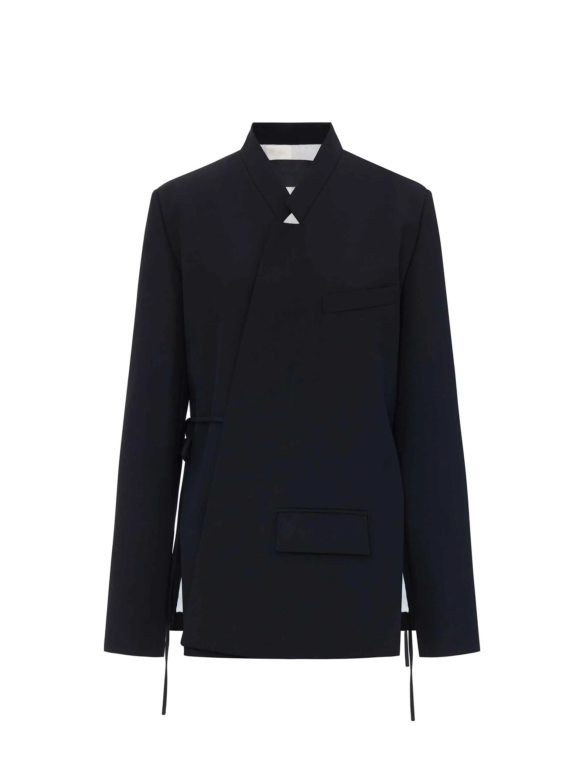 Wool Blend Deconstruct Blazer