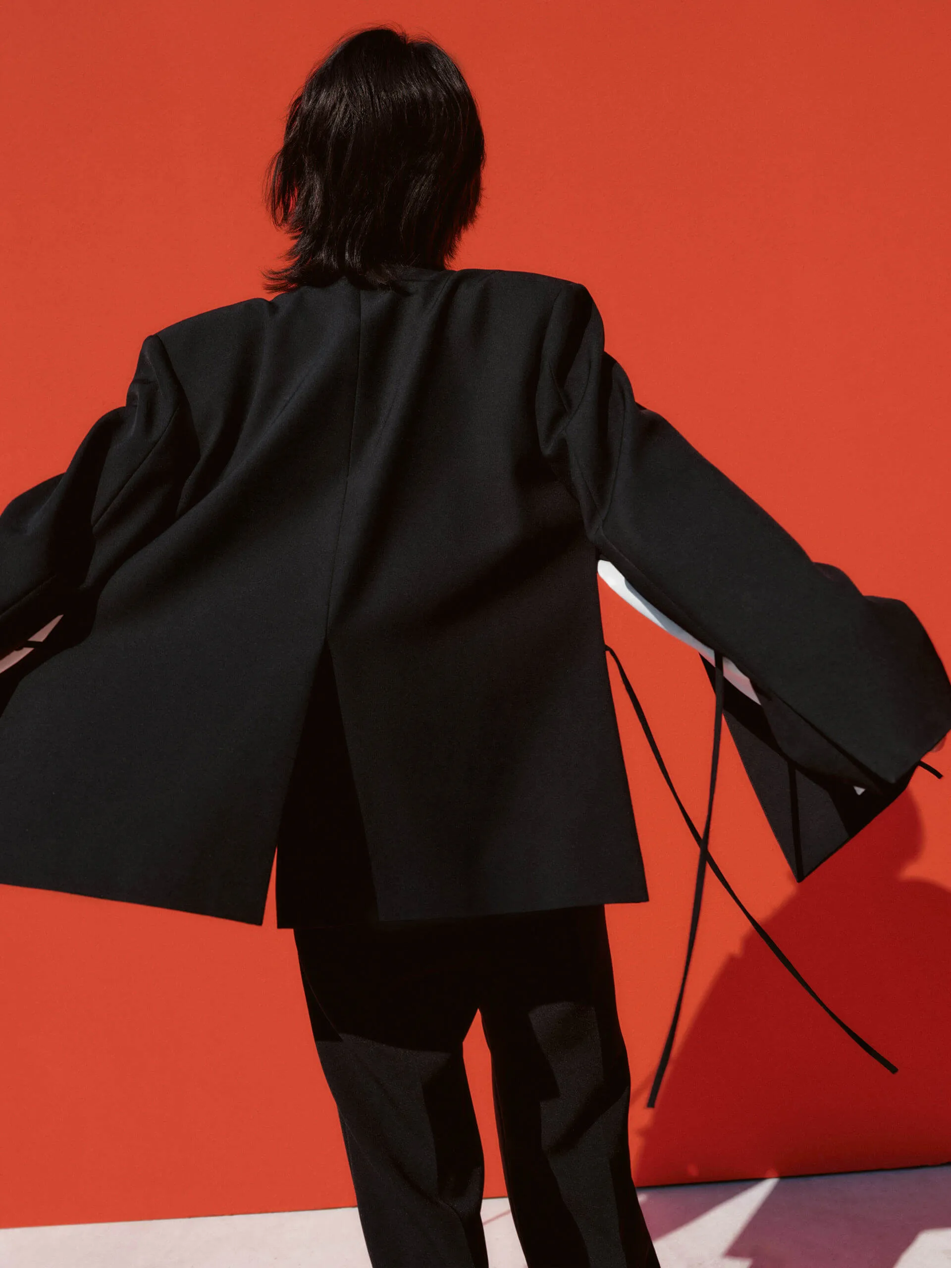 Wool Blend Deconstruct Blazer