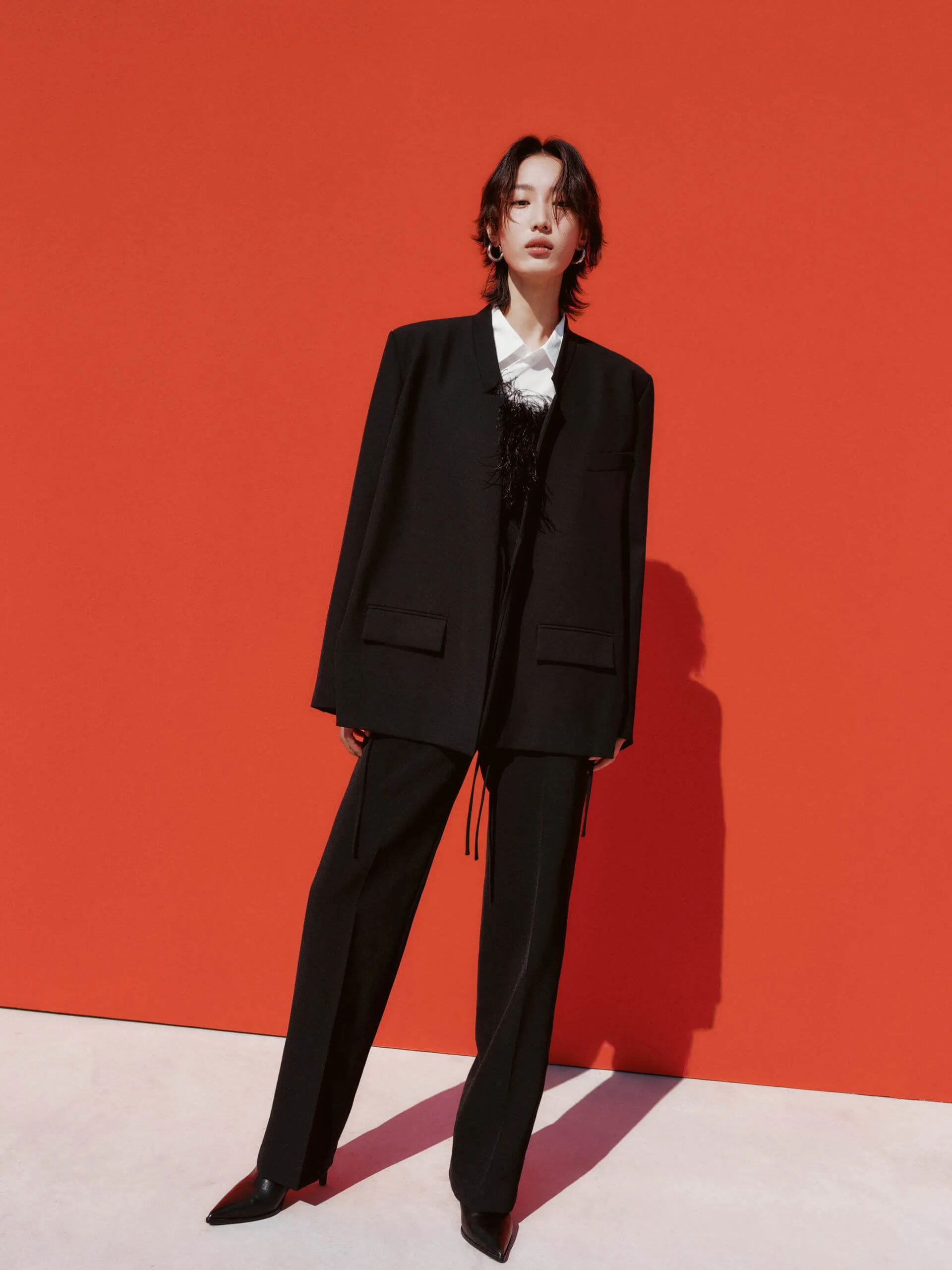 Wool Blend Deconstruct Blazer