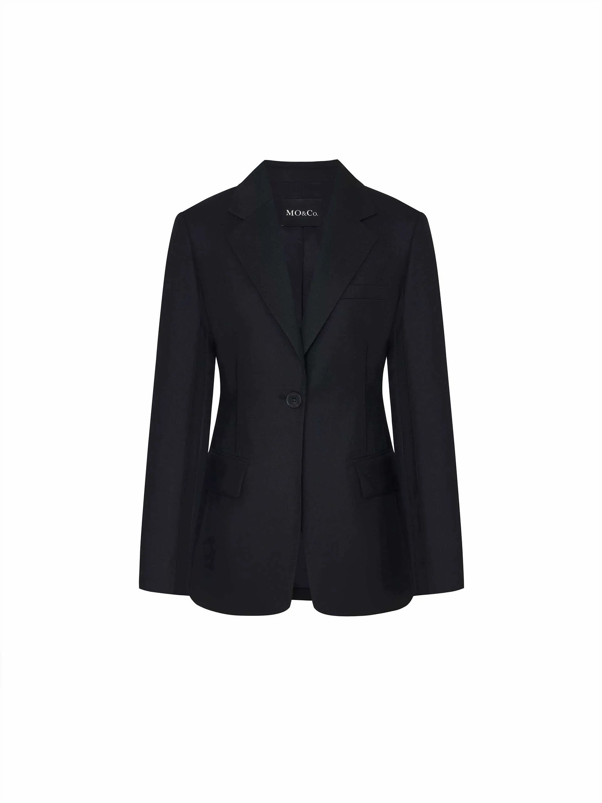 Wool Blend Waisted Blazer