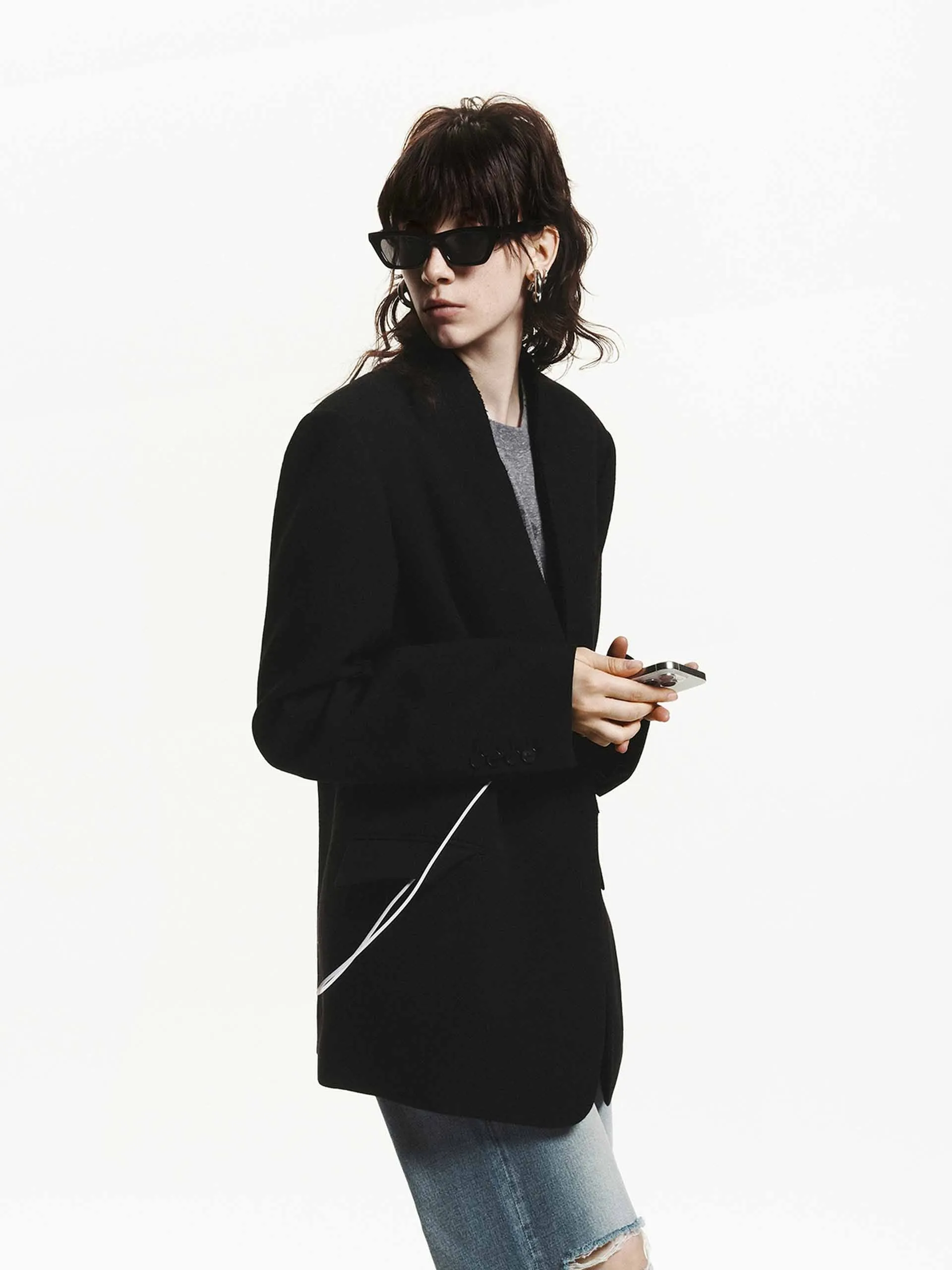 Wool Raw Trim Blazer