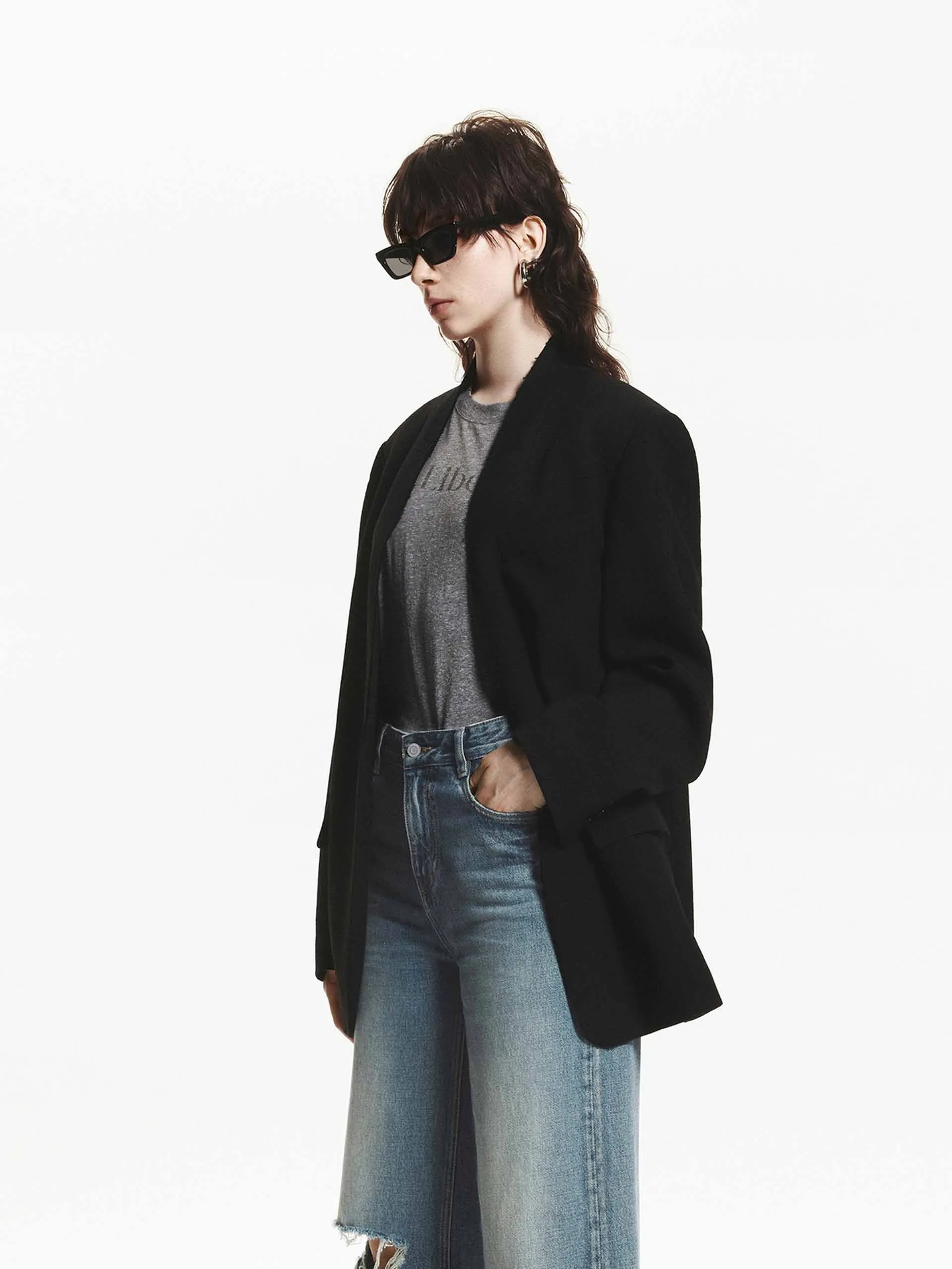Wool Raw Trim Blazer