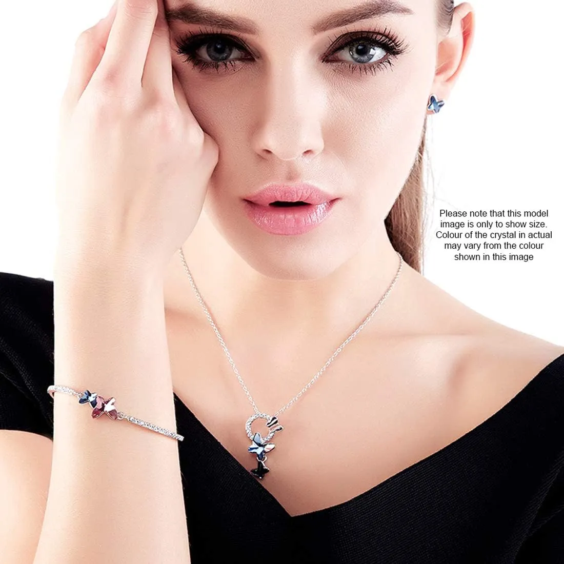 Yellow Chimes Crystals from Swarovski Blue Butterfly Designer Bracelet for Women and Girls